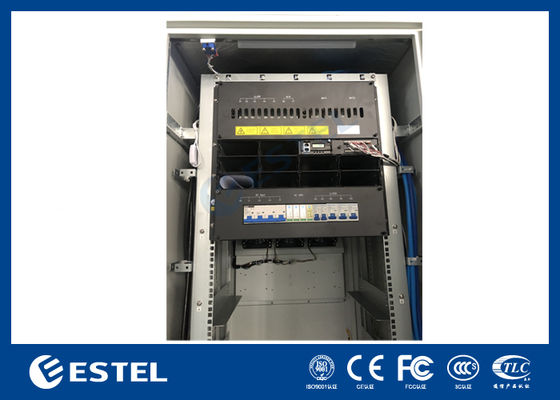 Telecom stroomkast en 32U buitenbatterijkast met stroomverdeelpaneel en batterij-anti-diefstalbeveiliging