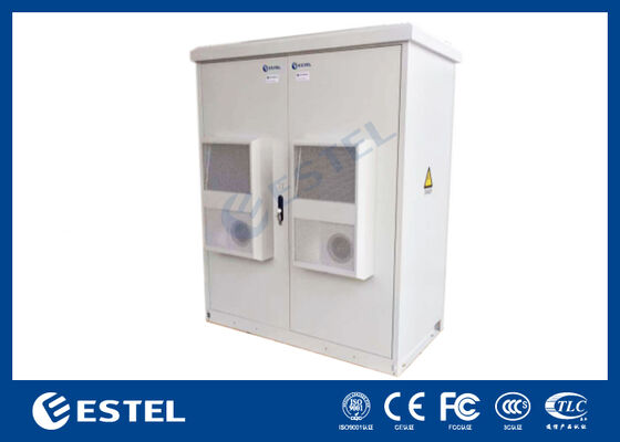 Outdoor Dual-cabinet 48U Telecomkast met Stroomverdeling en Back-upsysteem