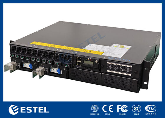 Slim Rack Mount DC Power Unit voor telecomkasten en netwerkapparatuurkamers met gesloten metalen behuizing