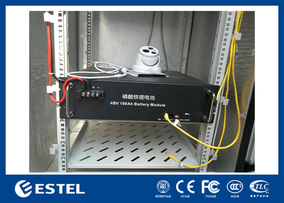 Doppelwandvloer gemonteerde batterijkasten met monitoringseenheid en PDU