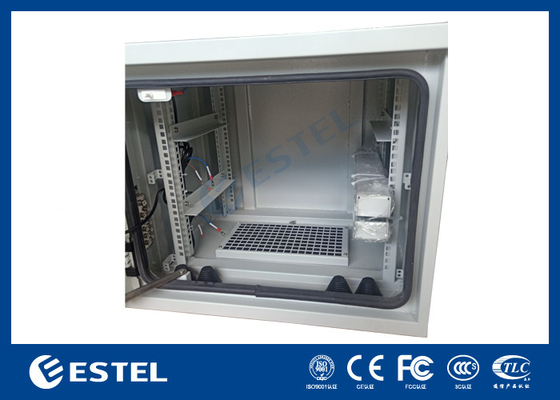 19 inch 9U Internal Dimension Outdoor Telecom Cabinet met twee AC220V 50Hz ventilatoren ET6060500A-9U