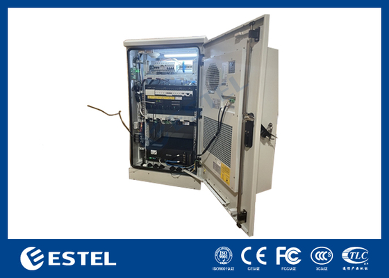 19-inch 18U Standaard Telecom Buitenkast met Geïntegreerd Koelsysteem en Roestvrijstalen Voordeur