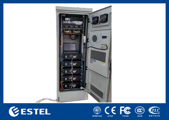 IP55 22U Buitenbatterijkas met ingebouwde 9KW 48VDC rectifier power system voor telecomtoepassingen
