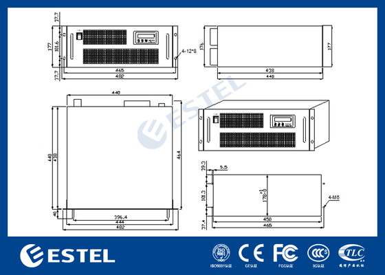 4800Wh Energie Telecom Gelijkrichter Systeem met Zonwerende en Regenbestendige Voordelen en Mtp Connector Il 0.35dB Max 0.15dB Typ