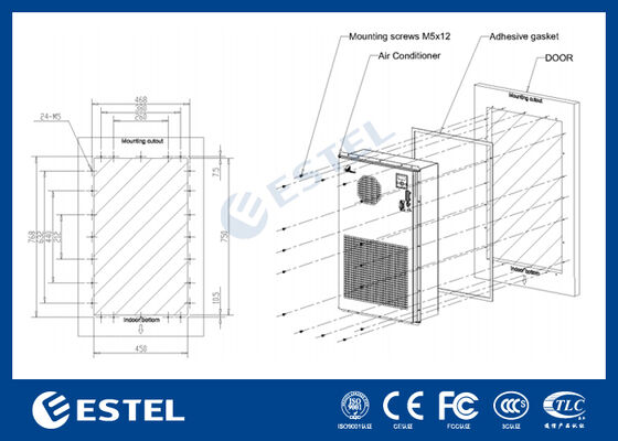 Kast Airconditioner AC110V 60Hz 600W Koelcapaciteit Ideaal voor Zware Omgevingen met Externe Monitoring