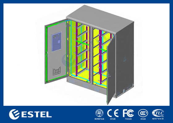 IP65 42U Dubbel Compartiment Buiten Elektrisch Kabinet SUS316 Roestvrij Staal Constructie