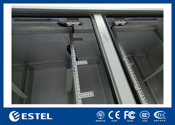 42U Tweecompartiment Buiten Telecom Kabinet 2400×1000×2100mm Eenwandkas met batterijcompartiment