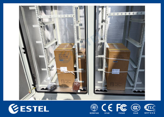 42U Tweecompartiment Buiten Telecom Kabinet 2400×1000×2100mm Eenwandkas met batterijcompartiment