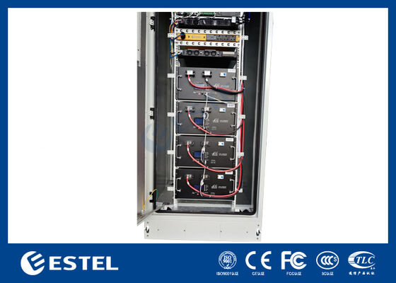 Outdoor Telecom Power Cabinet met Geïntegreerde Koeling 4 stuks 48V 200Ah Lithium Batterijmodules en Voedingssysteem