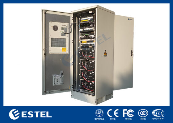 Outdoor Telecom Power Cabinet met Geïntegreerde Koeling 4 stuks 48V 200Ah Lithium Batterijmodules en Voedingssysteem