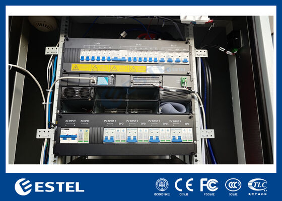 Outdoor Telecom Power Cabinet met Geïntegreerde Koeling 4 stuks 48V 200Ah Lithium Batterijmodules en Voedingssysteem