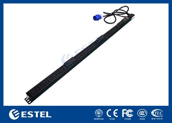 Zwart 200 - 240VAC 32A Verticale PDU met C13 / C19 stopcontacten voor stroomdistributie